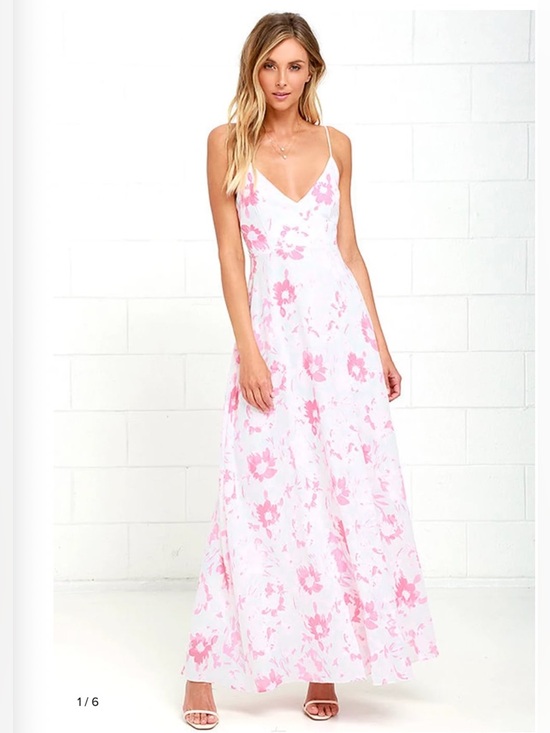 Lulus Dresses & Skirts - Lulu's Watercolor Wonderland Pink Floral Print Maxi Dress